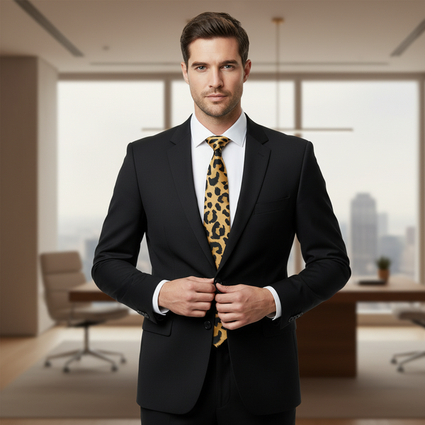 Golden Yellow Leopard Tie