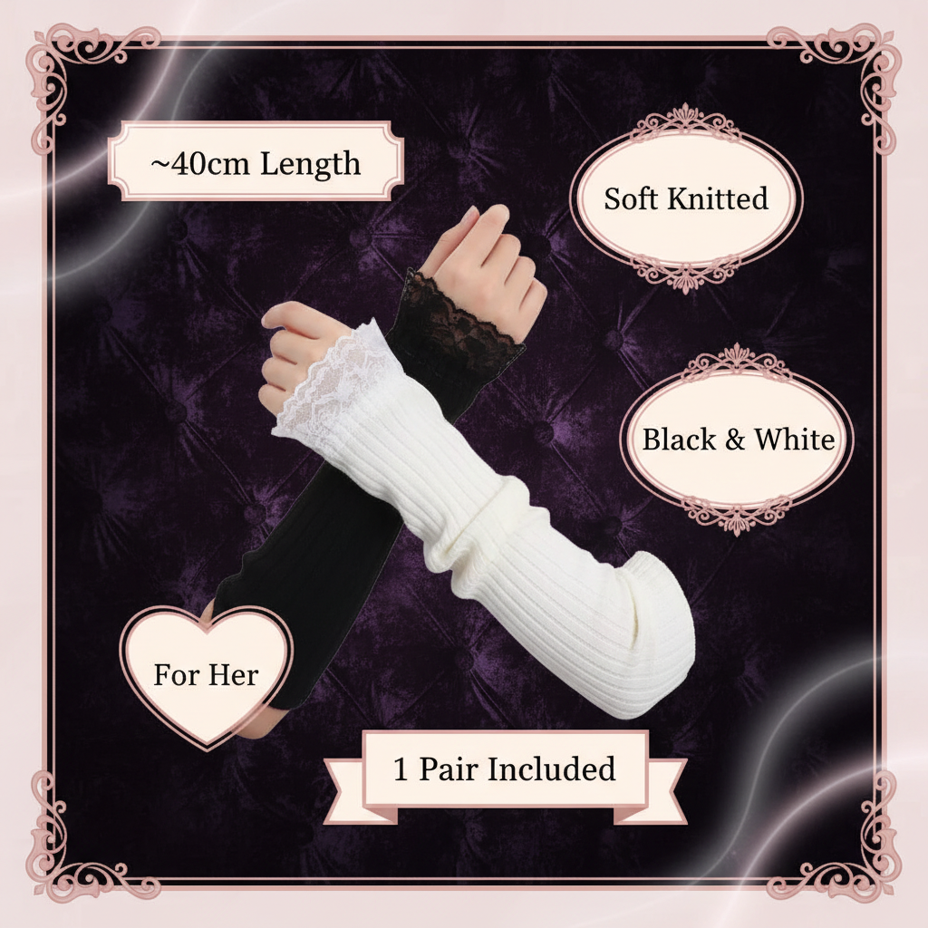 Long Knitted Arm Gloves Info Image
