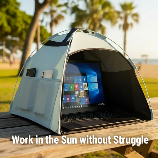 Laptop Sun Shade Tent Lifestyle Shot