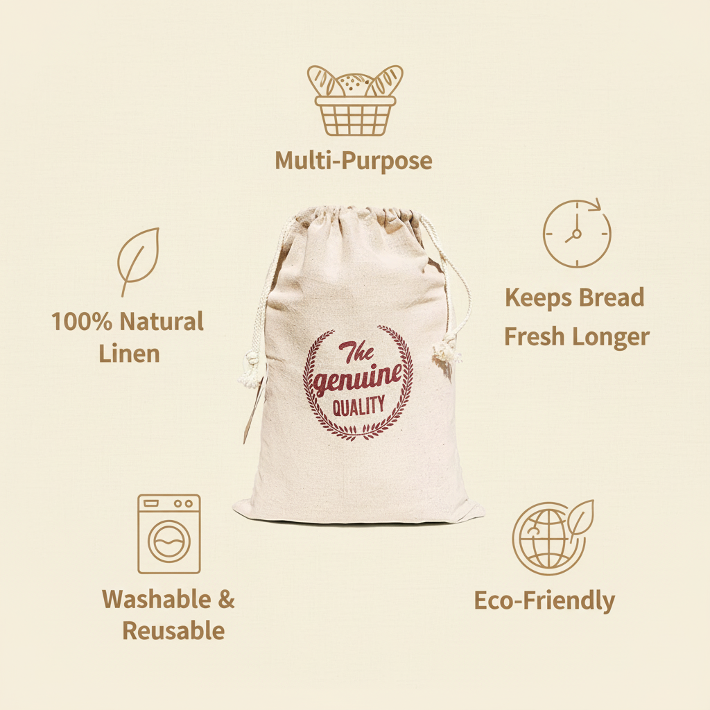 Linen Bread Bag Info Image