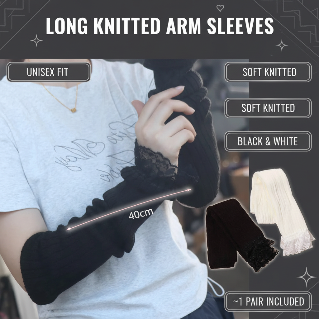 Long Knitted Arm Gloves – Info Image v2