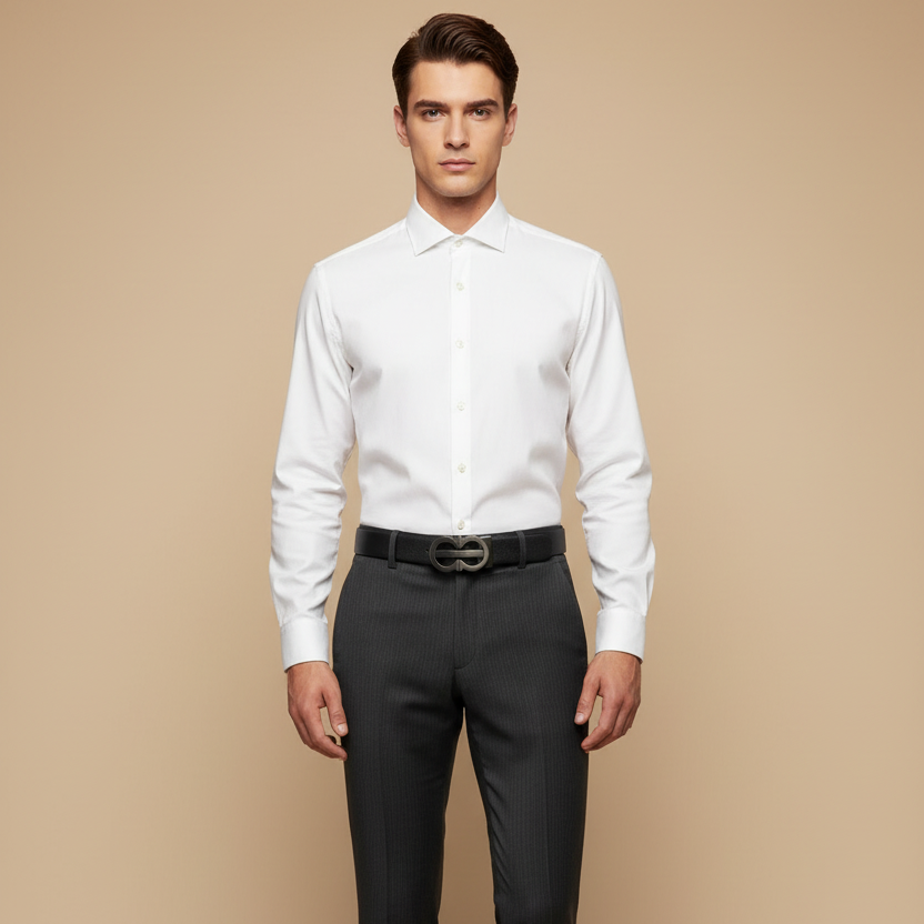 Men's Leather Belt – Full Body Model
