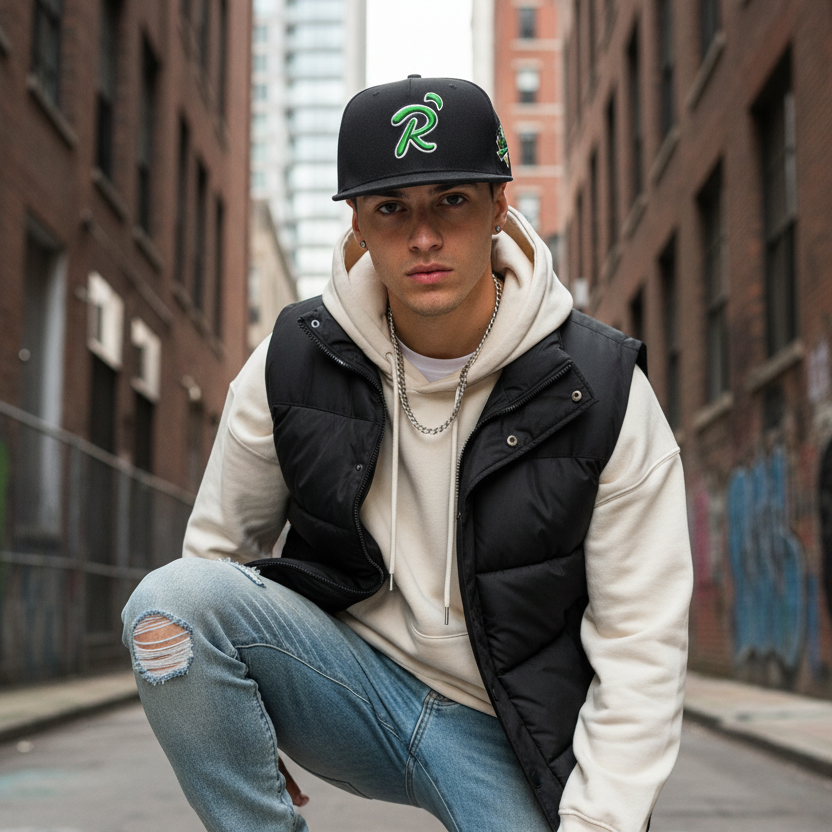 Model Wearing Snapback