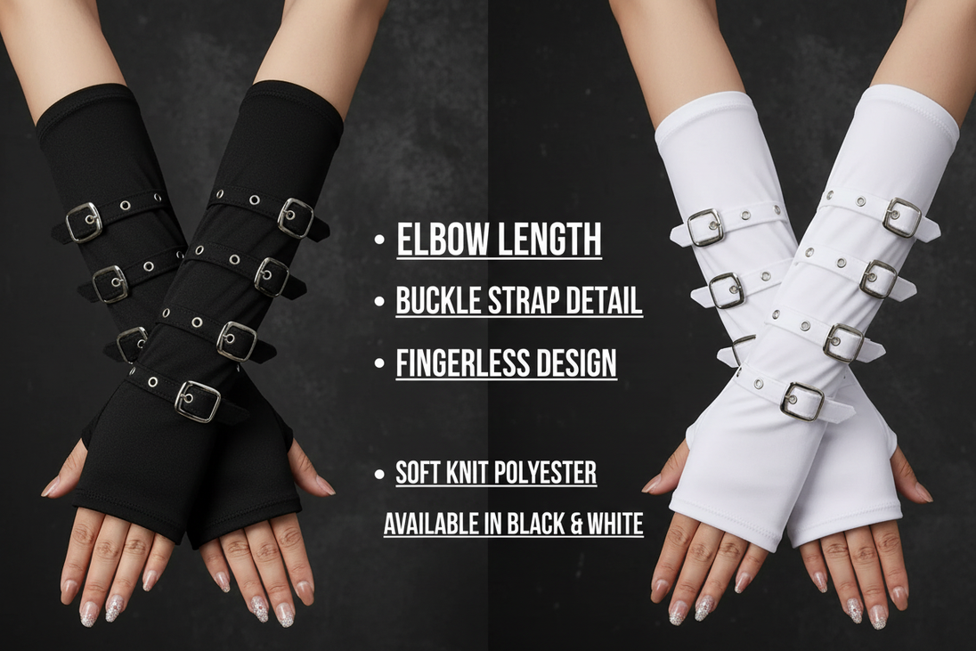 Punk Buckle Arm Gloves – Info Image