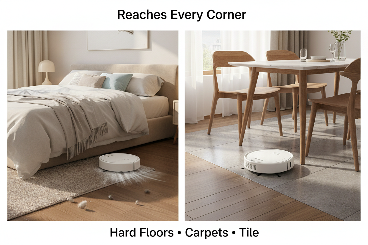 Robot vacuum in multiple rooms