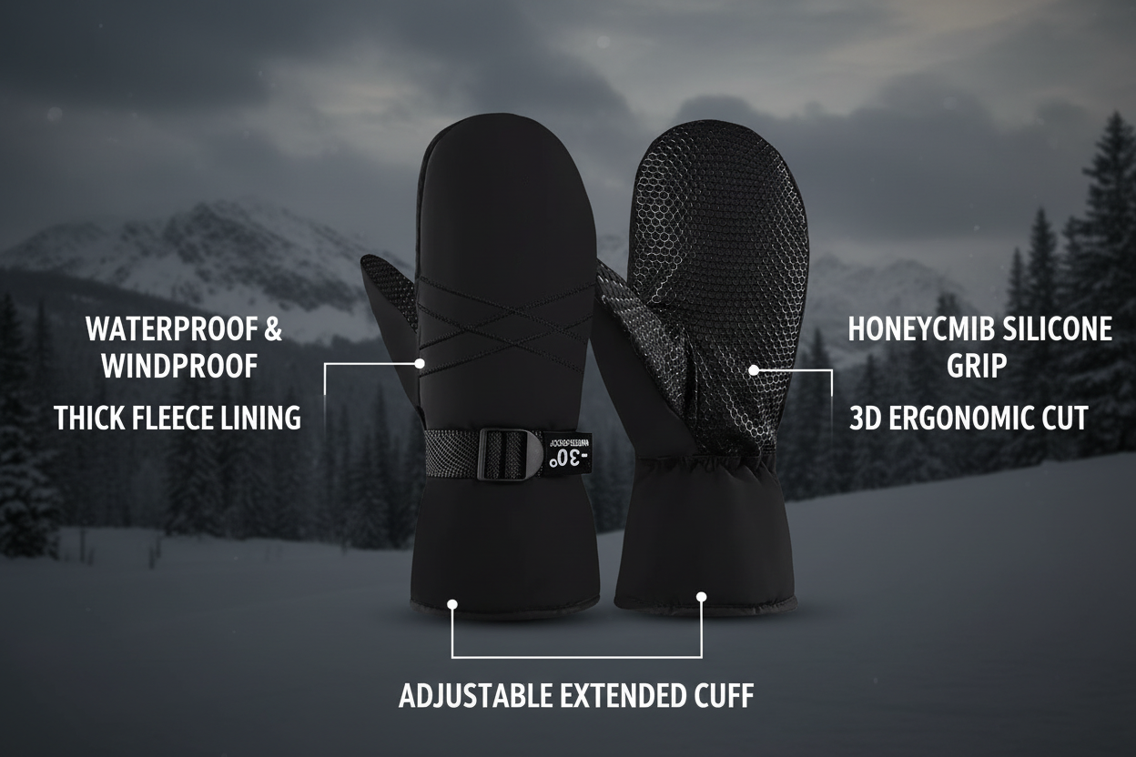 Waterproof Ski Mittens – Info Image